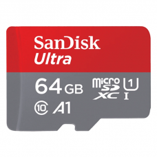 Tarjeta micro SD /  marca SanDisk Ultra, 64GB de memoria, clase 10, A1. (Tarjeta TF)